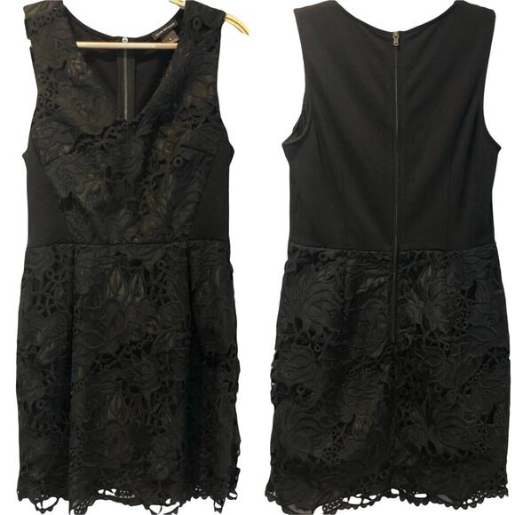Club Monaco Leala Cocktail Dress size 4 Black Floral Lace Overlay - Picture 10 of 10